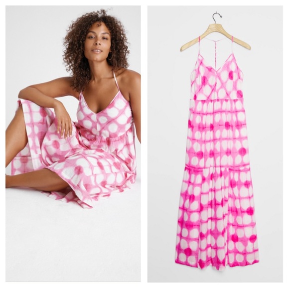❌SOLD❌Anthropologie Pink Tie-dye Geneva Maxi Dress - Picture 2 of 10